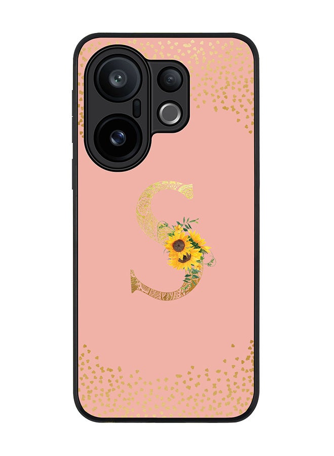 Stylizedd For vivo X200 FE / S30 Pro mini Case,Slim fit Camera Protection, Shockproof Thin Phone cover  - Custom Floral Monogram - S  (Rose Pink )