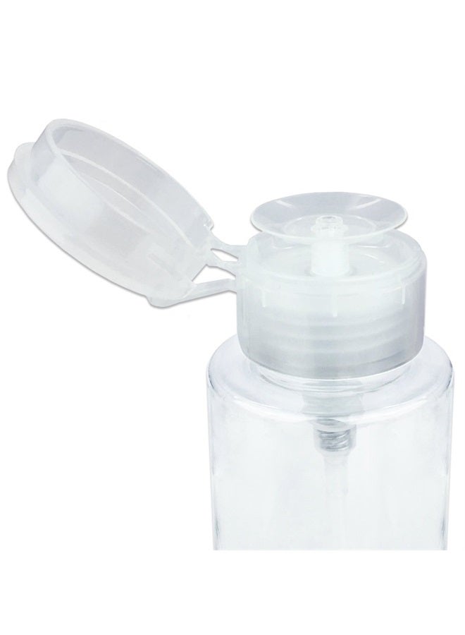 Pana Liquid Push Down Pump Dispenser Empty Bottle with Flip Top Cap (7 Ounce - 1 Bottle, Clear) - Image 3