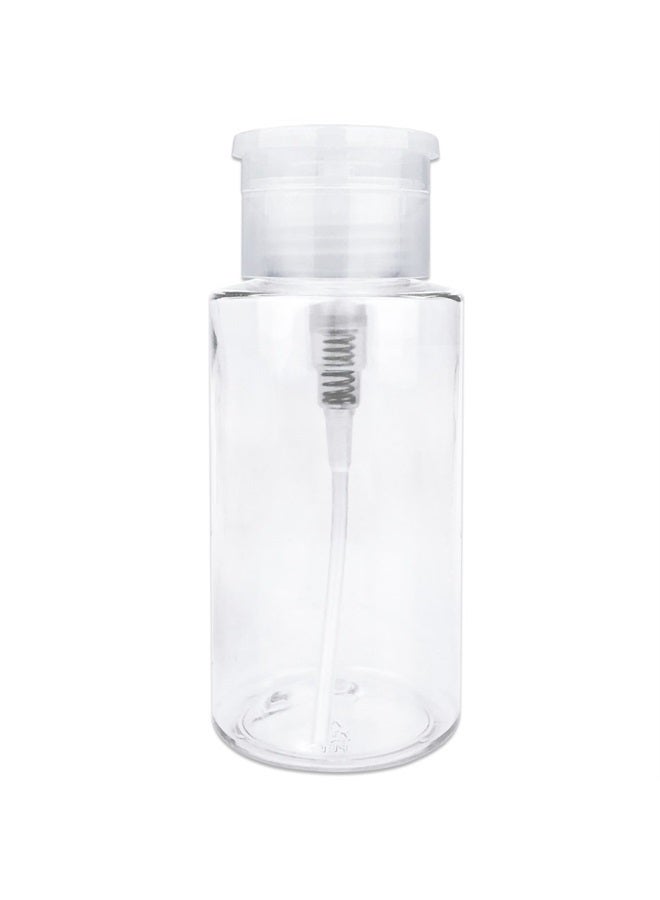 Pana Liquid Push Down Pump Dispenser Empty Bottle with Flip Top Cap (7 Ounce - 1 Bottle, Clear) - Image 1