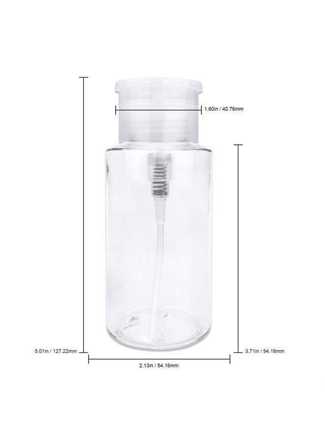 Pana Liquid Push Down Pump Dispenser Empty Bottle with Flip Top Cap (7 Ounce - 1 Bottle, Clear) - Image 2