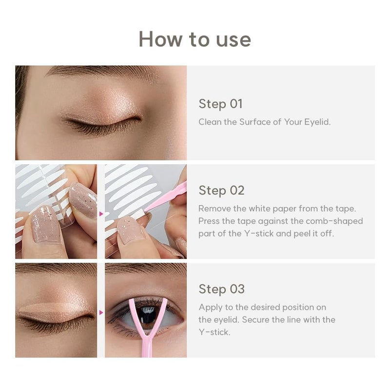Gilded Cloud Both Sides Sticky Ultra Instant Lift Without Surgery Hooded, Droopy, Uneven, Mono-Eyelids Invisible Fiber Double Side Tapes Stickers 240Pcs (Medium) - Image 4