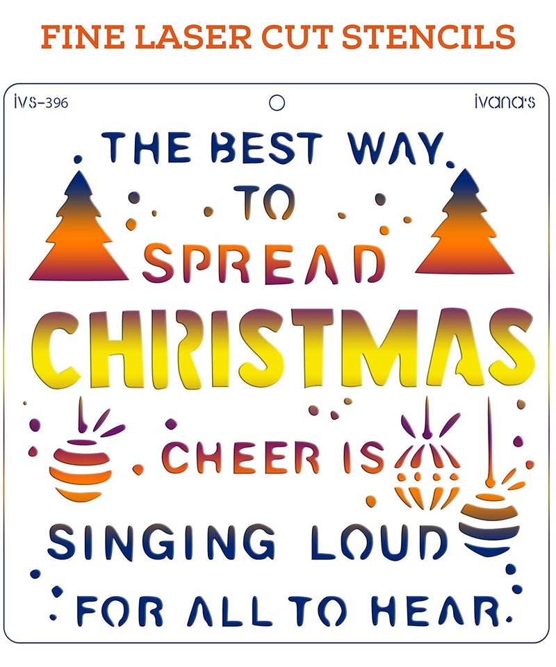 ivana's Ivana's Christmas Decortion Stencil for Art & Craft, Reusable DIY Decorative Stencil for Painting on Canvas, Fabric, Cloth, Paper, Glass, Furniture and Wall, Size - 6 x 6 inch, IVS-396  - Image 3