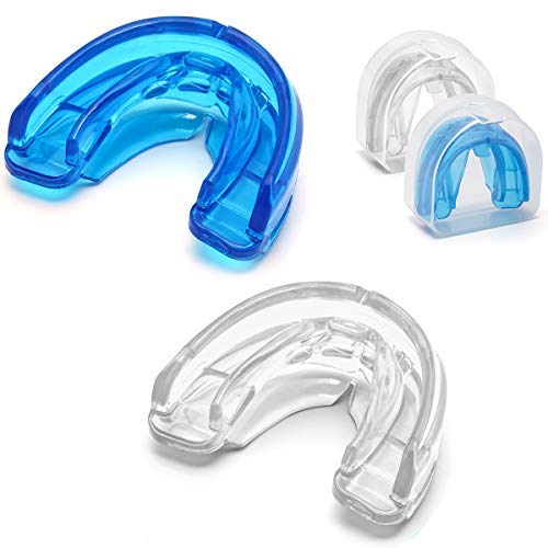 Coolrunner Double Braces Mouth Guard, Sports Athletic Mouth Guards Youth Mouthguard for Upper and Lower Teeth Protection Required for Youth, Teenager and Adults (Blue) (Blue+Transparent) - Image 2
