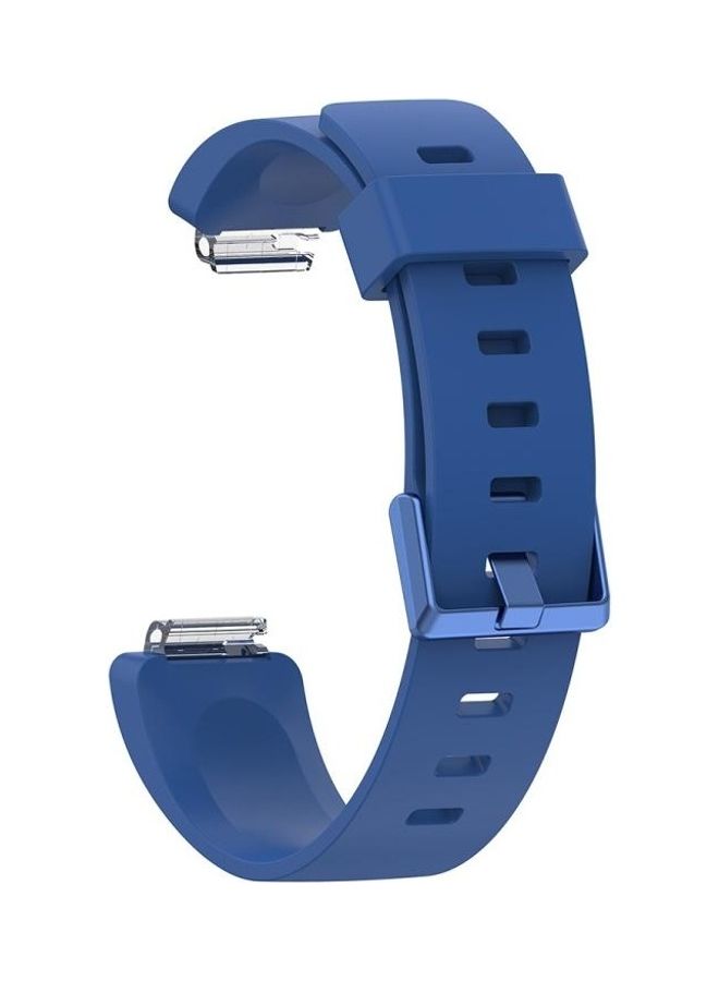 NIBEMINENT Glossy Surface Silicone Replacement Wrist Strap Watchband For Fitbit Inspire / HR Size:L Blue