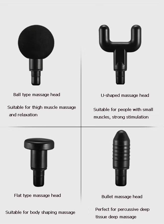 Generic Massage Gun, Portable 6 Speeds Muscle Massager Deep Tissue with 4 Massage Heads, Super Quiet Type-C Charging Percussion Massage Gun for Muscle Pain Stiffness Relief  - Image 2