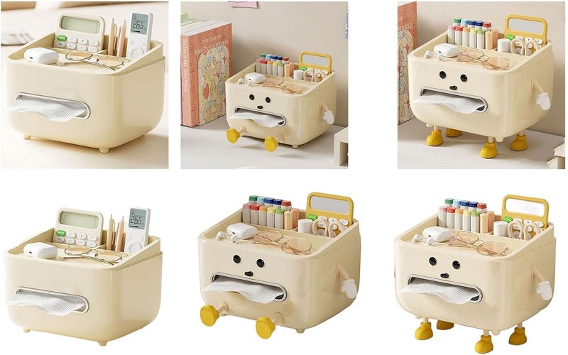 Effective Tissue Holder and Organizers Sturdy Tissue Holder with Storage for Small Essential Bedroom Bedsides - Image 2