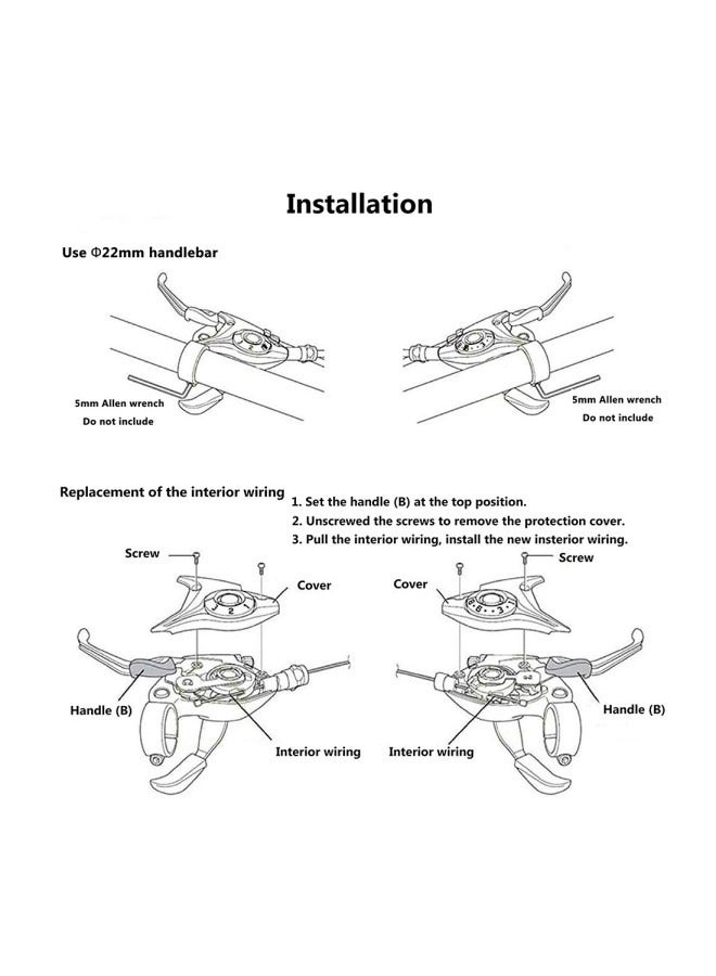 Generic Brake Lever Combo With Inner Shift ,3x8 Speed Shifter Bike MTB Fixed Gear AccessoriesCables - Image 3