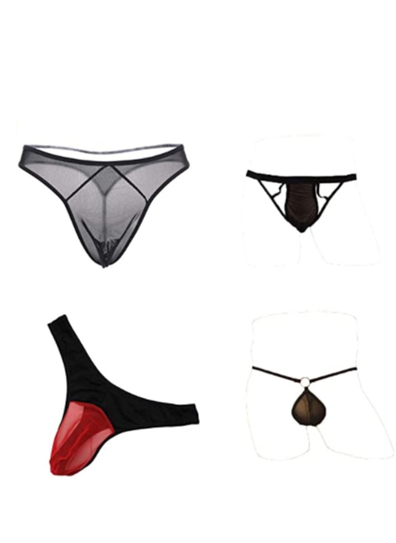 Generic Men's Athletic Supporter, Men's Mesh Ice Silky Thongs Lingerie Breathable Briefs Underwear, Pouch See-Through Hot Underpants Elastic Waistband Underwear Good Gift for  or Husband  - Image 1
