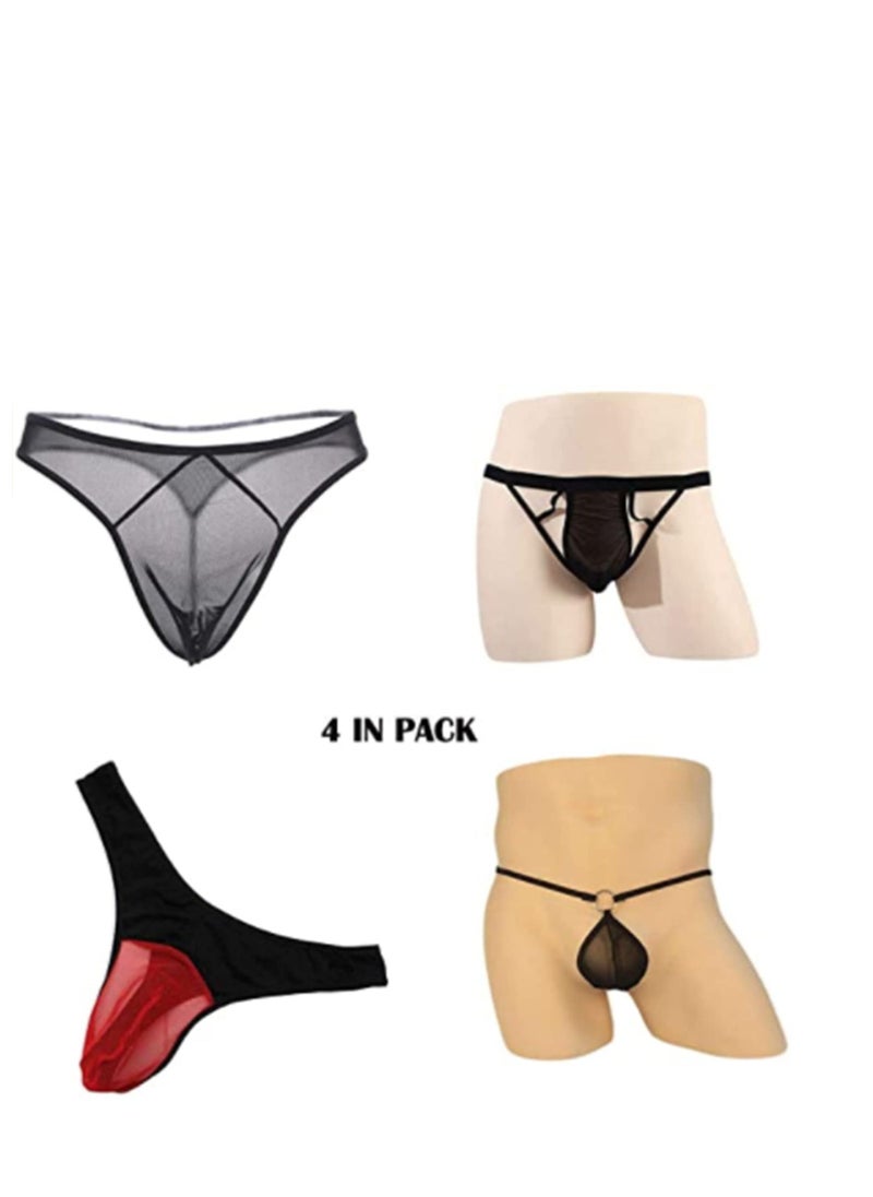 Generic Men's Athletic Supporter, Men's Mesh Ice Silky Thongs Lingerie Breathable Briefs Underwear, Pouch See-Through Hot Underpants Elastic Waistband Underwear Good Gift for  or Husband  - Image 2