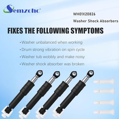 Semzohc WH01X20826 Washer Shock Absorber Kit Fit for G.E Washer Damper Shock Replaces WH01X10343 AP4265856 WH01X10385 WH01X10425 AH1482318 EA1482318 WH01X10260 PS1482318 - with 4 Shocks and 4 Pins - Image 3