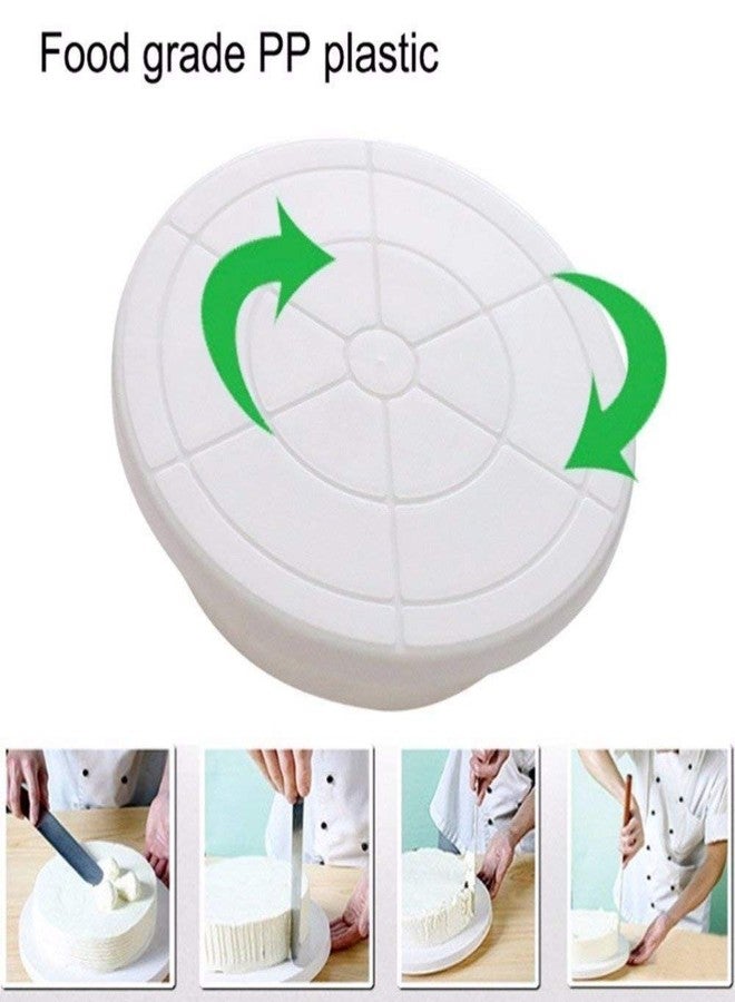 Birud Cake Decorating Revolving Turntable, 28 cm, White, BPA Free Plastic, 360 Degree Rotating - Image 4