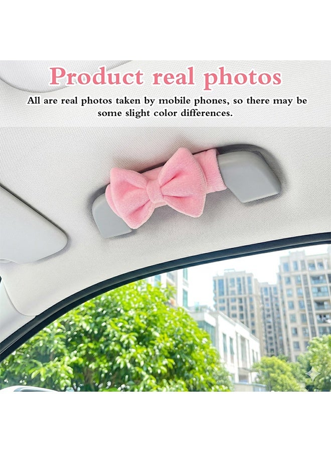 4 Pcs Cute Pink Bow Car Roof Handle Covers, Anti-Slip Interior Door Pull Handle Protectors, Universal Auto Interior Decor Accessories for Most Cars SUVs Trucks RVs - Image 5