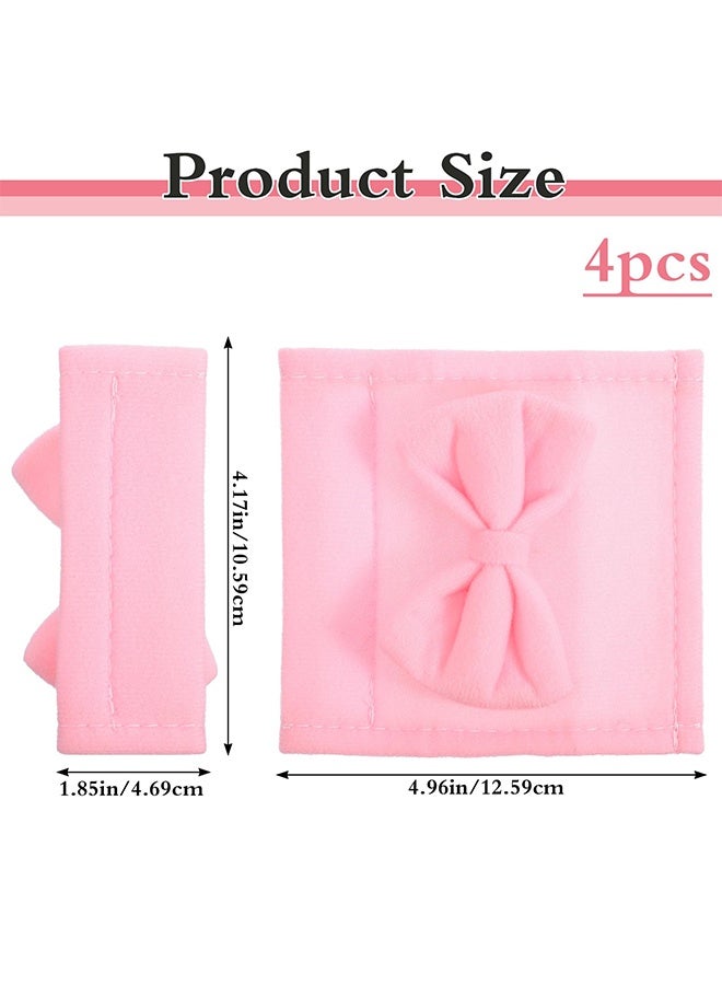 4 Pcs Cute Pink Bow Car Roof Handle Covers, Anti-Slip Interior Door Pull Handle Protectors, Universal Auto Interior Decor Accessories for Most Cars SUVs Trucks RVs - Image 2