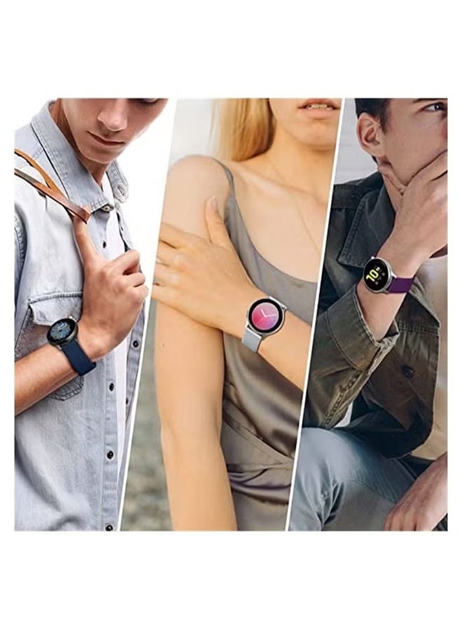 واي جيه سوار رياضي من السيليكون لسامسونج جالاكسي أكتيف 2 ، أحزمة ساعة 20 ملم متوافقة مع سامسونج جالاكسي ووتش أكتيف 2 ، رجال ، 4 عبوات أسود ، أبيض ، بنفسجي غامق ، أزرق غامق - Image 4