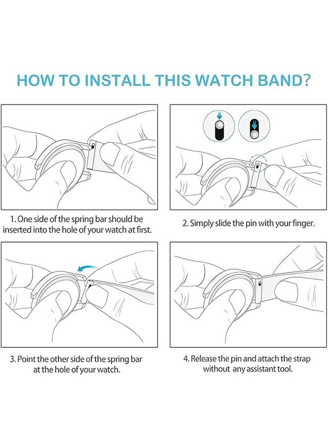 واي جيه سوار رياضي من السيليكون لسامسونج جالاكسي أكتيف 2 ، أحزمة ساعة 20 ملم متوافقة مع سامسونج جالاكسي ووتش أكتيف 2 ، رجال ، 4 عبوات أسود ، أبيض ، بنفسجي غامق ، أزرق غامق - Image 5