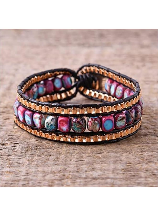 Arabest Natural Jasper Bracelet-Emotional Healing Gemstone Bracelet-Spiritual Protection Meditation Balance Grounding Inner Peace Bracelet - Image 2