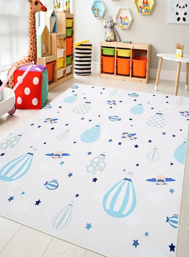 UKISS Kids Play Rug ，55"x55" Non-Slip Washable Kids Rug Play Mat for Floor,Area Rug Kid Carpet for Playroom Living Room Nursery Room Decor - Image 1
