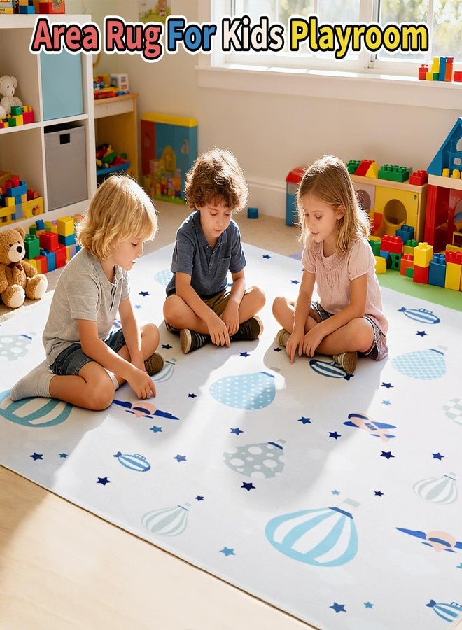 UKISS Kids Play Rug ，55"x55" Non-Slip Washable Kids Rug Play Mat for Floor,Area Rug Kid Carpet for Playroom Living Room Nursery Room Decor - Image 4
