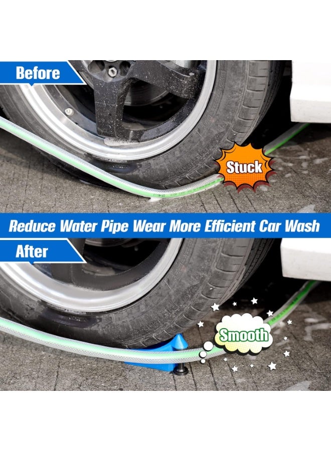 4 Pcs Car Hose Guide, Tire Hose Roller for Car Washing, Detailing Tire Hose Guide Preventing Pressure Washer Hose Stuck Under The Wheels, Plastic Wash Tool to Avoid Snagging(Blue) - Image 5