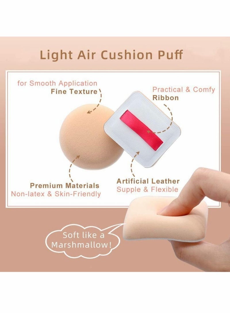 Excefore Foundation Sponge Air Cushion Puff, 6 Pcs Ultra Soft Makeup Sponges Set Face Paint Sponge Set Primer Puff Sponges for Cream, Liquid Foundation & Powder Application (Triangle Round And Square)  - Image 5