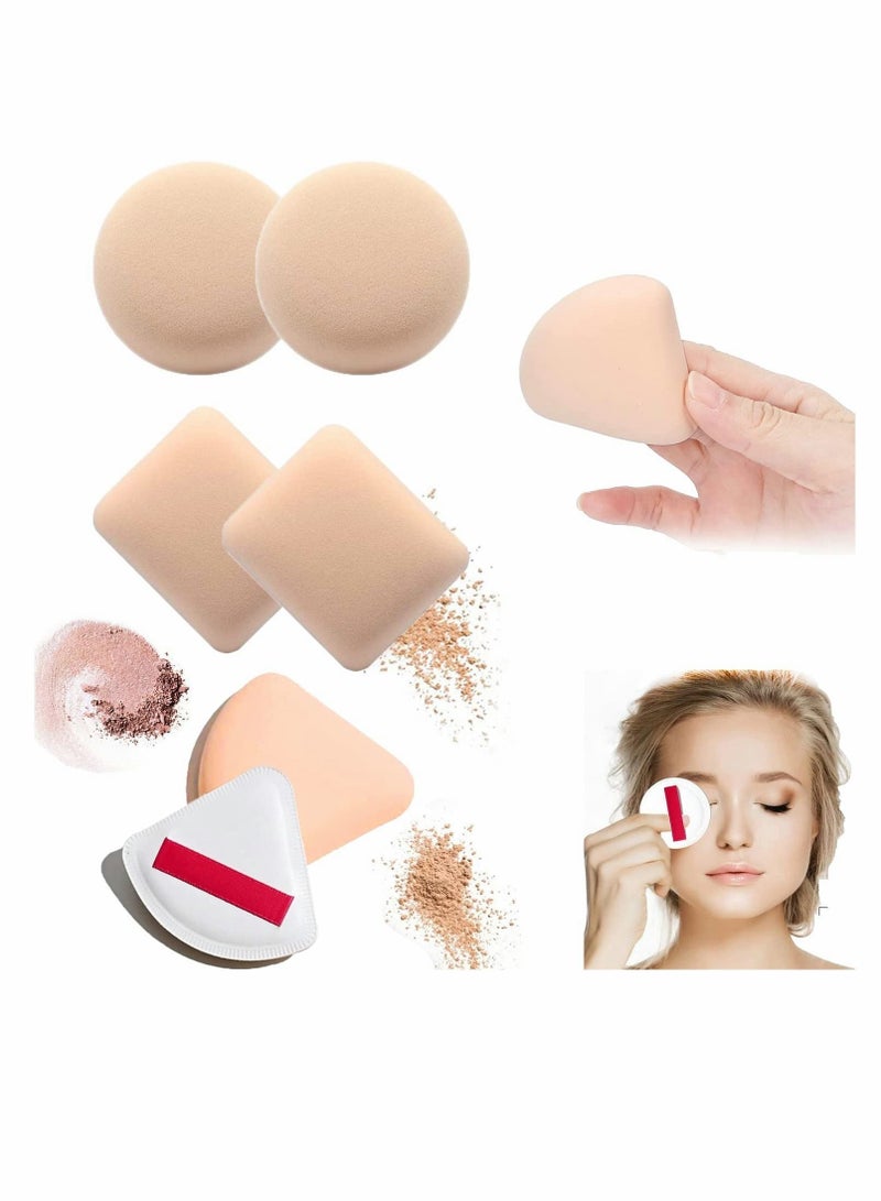Excefore Foundation Sponge Air Cushion Puff, 6 Pcs Ultra Soft Makeup Sponges Set Face Paint Sponge Set Primer Puff Sponges for Cream, Liquid Foundation & Powder Application (Triangle Round And Square)  - Image 1