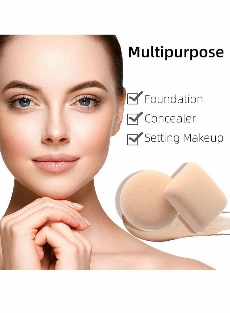 Excefore Foundation Sponge Air Cushion Puff, 6 Pcs Ultra Soft Makeup Sponges Set Face Paint Sponge Set Primer Puff Sponges for Cream, Liquid Foundation & Powder Application (Triangle Round And Square)  - Image 2