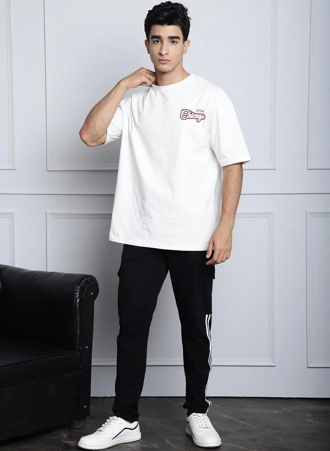 ستايلي Men Black Side Stripe Cargo Pocket Joggers By Door74