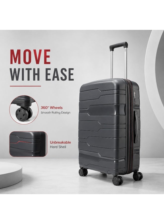 Original Hard Luggage 28 Inch, Genuine Polypropylene Hard Shell, Durable Travel Suitcase, Lightweight Design, 360° Spinner Wheels, Telescopic Handle, Extra Spacious Interior, 2-Year Warranty, Authorized Replacement Support - Image 2