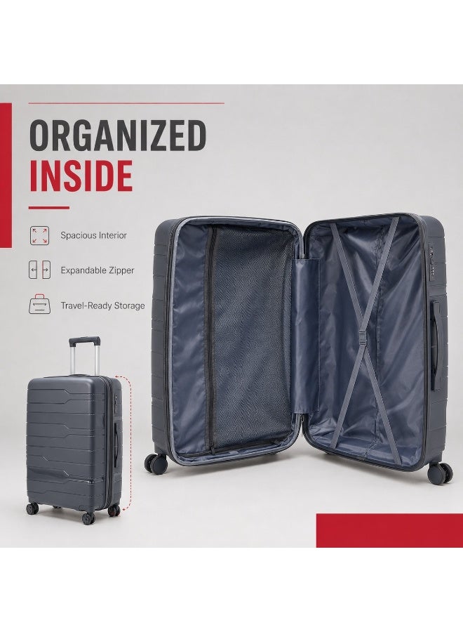 Original Hard Luggage 28 Inch, Genuine Polypropylene Hard Shell, Durable Travel Suitcase, Lightweight Design, 360° Spinner Wheels, Telescopic Handle, Extra Spacious Interior, 2-Year Warranty, Authorized Replacement Support - Image 3