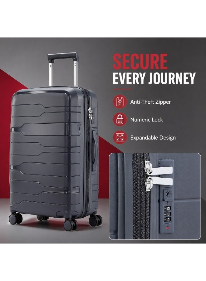 Original Hard Luggage 28 Inch, Genuine Polypropylene Hard Shell, Durable Travel Suitcase, Lightweight Design, 360° Spinner Wheels, Telescopic Handle, Extra Spacious Interior, 2-Year Warranty, Authorized Replacement Support - Image 4