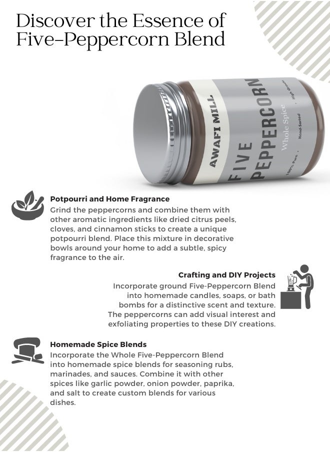 Awafi Mill Premium Five-Peppercorn Blend | Handpicked Whole Peppercorns | Aromatic Spice Mix  - Image 2
