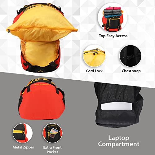 Impulse Rucksack 75 L Travel Bag For Men Tourist Bag For Travel Backpack For Hiking Trekking Travelling Bag For Men Camping Bag Banyan With 1 Year Warranty (Orange) - Image 5