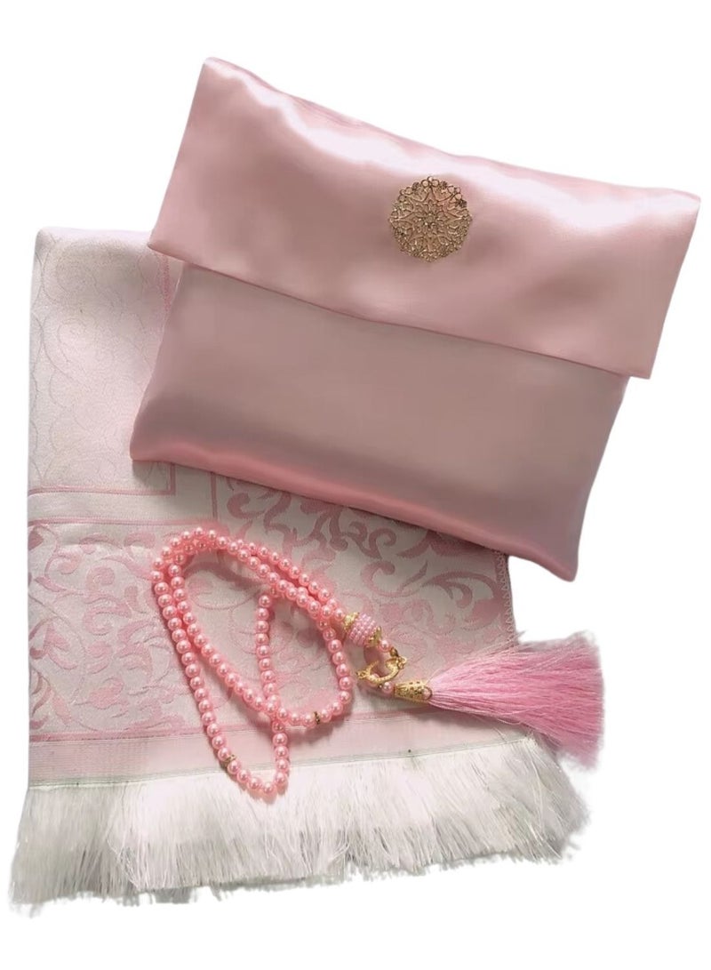 Home Smart Home Smart Prayer Mat with Prayer Beads and Storage Pouch Portable Mat for Travel Ramadan Ideal Gift for Men and Women  - Image 1