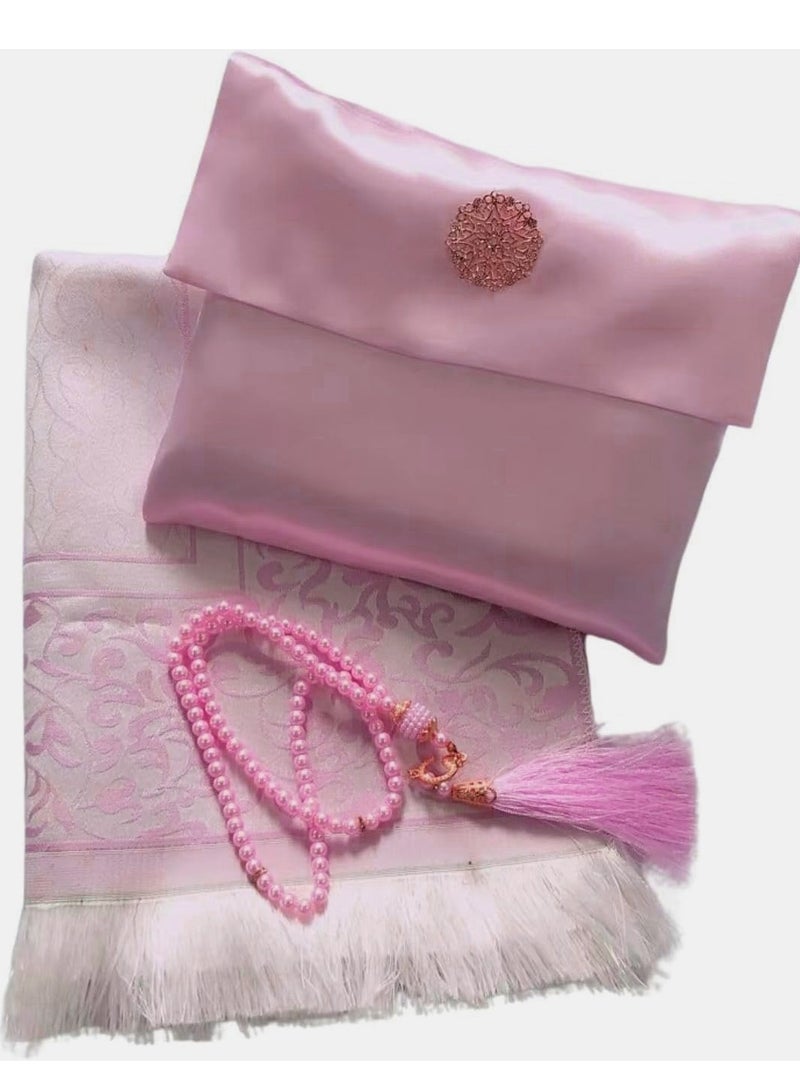 Home Smart Prayer Mat with Prayer Beads and Storage Pouch Portable Mat for Travel Ramadan Ideal Gift for Men and Women - Image 1