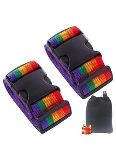 BenQuand 2 Pcs Suitcase Straps/Bright Color Adjustable Luggage Belts/Luggage Straps for Suitcases…  - Image 1