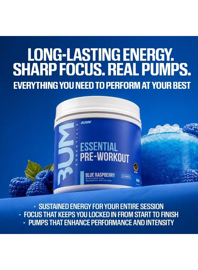 RAW Essential Pre-Workout - Raspberry Creamthickle (14.39 Oz. / 30 Servings) - Image 4
