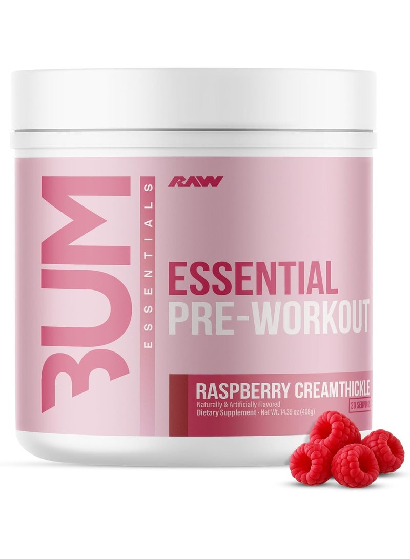 RAW Essential Pre-Workout - Raspberry Creamthickle (14.39 Oz. / 30 Servings) - Image 1