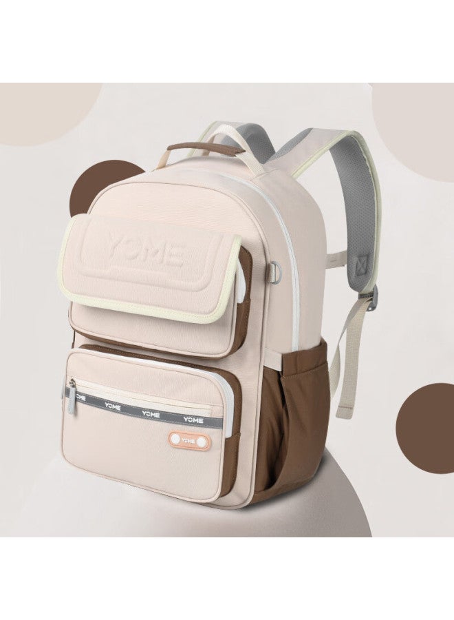 Yome Backpack For Primary School Students Grades 3-6, Large Capacity, Casual Travel Lightweight Backpack For Upper Grades, Brown - Image 4