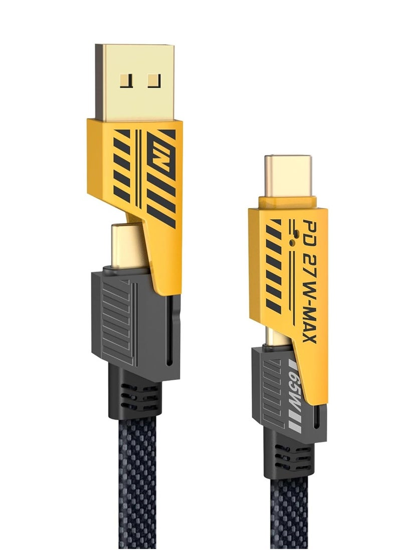 Plan A - Multi USB Charging Cable 4 in 1, 1.2M Fast Charging Cable with USB A/USB C 65W Type-C and 27W PD Fast Charging Data Transfer Cable Compatible with All Phones - Image 1