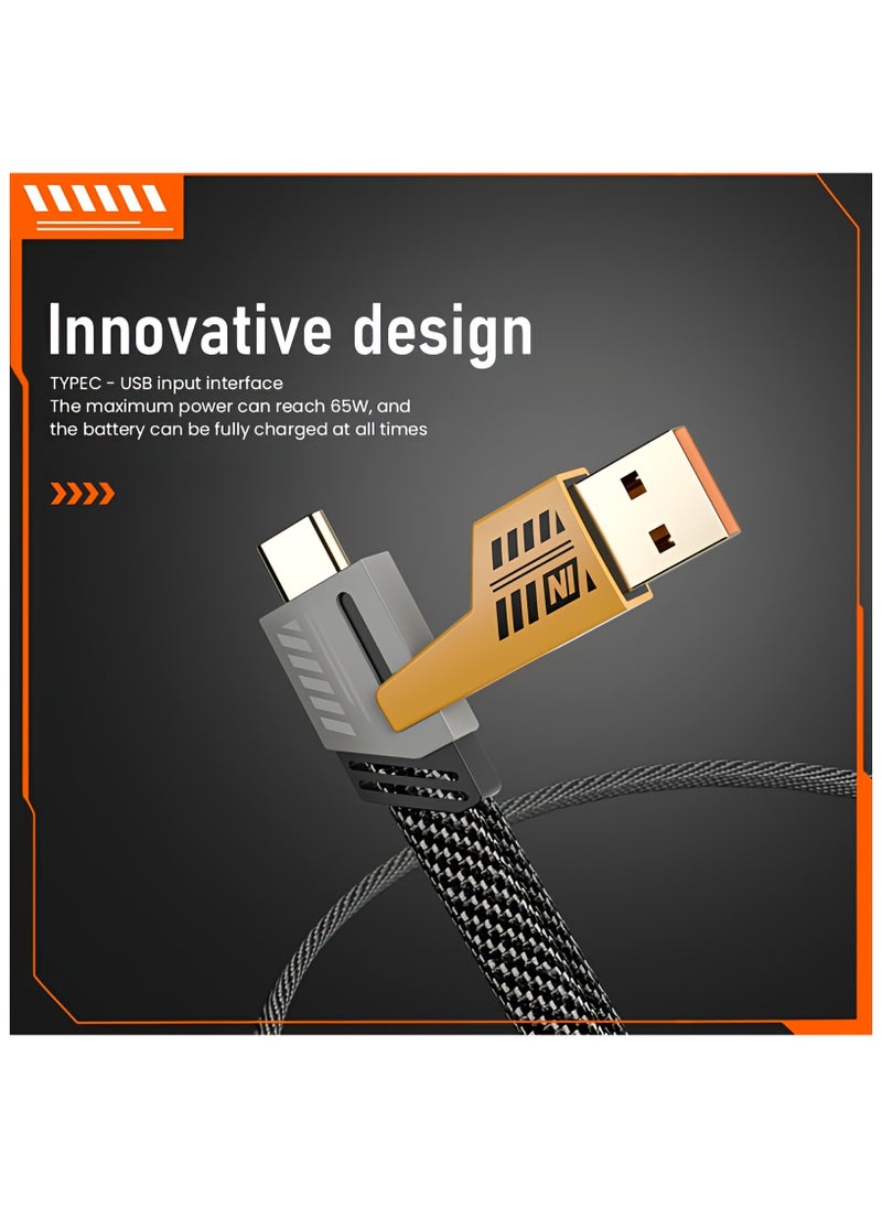 Plan A - Multi USB Charging Cable 4 in 1, 1.2M Fast Charging Cable with USB A/USB C 65W Type-C and 27W PD Fast Charging Data Transfer Cable Compatible with All Phones - Image 1