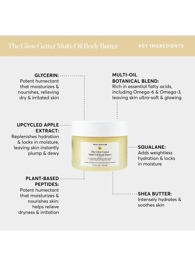 NATURIUM The Glow Getter Whipped Multi-Oil Body Butter, Firming Cream & Body Moisturizer with Shea Butter, 7.7 fl oz - Image 4