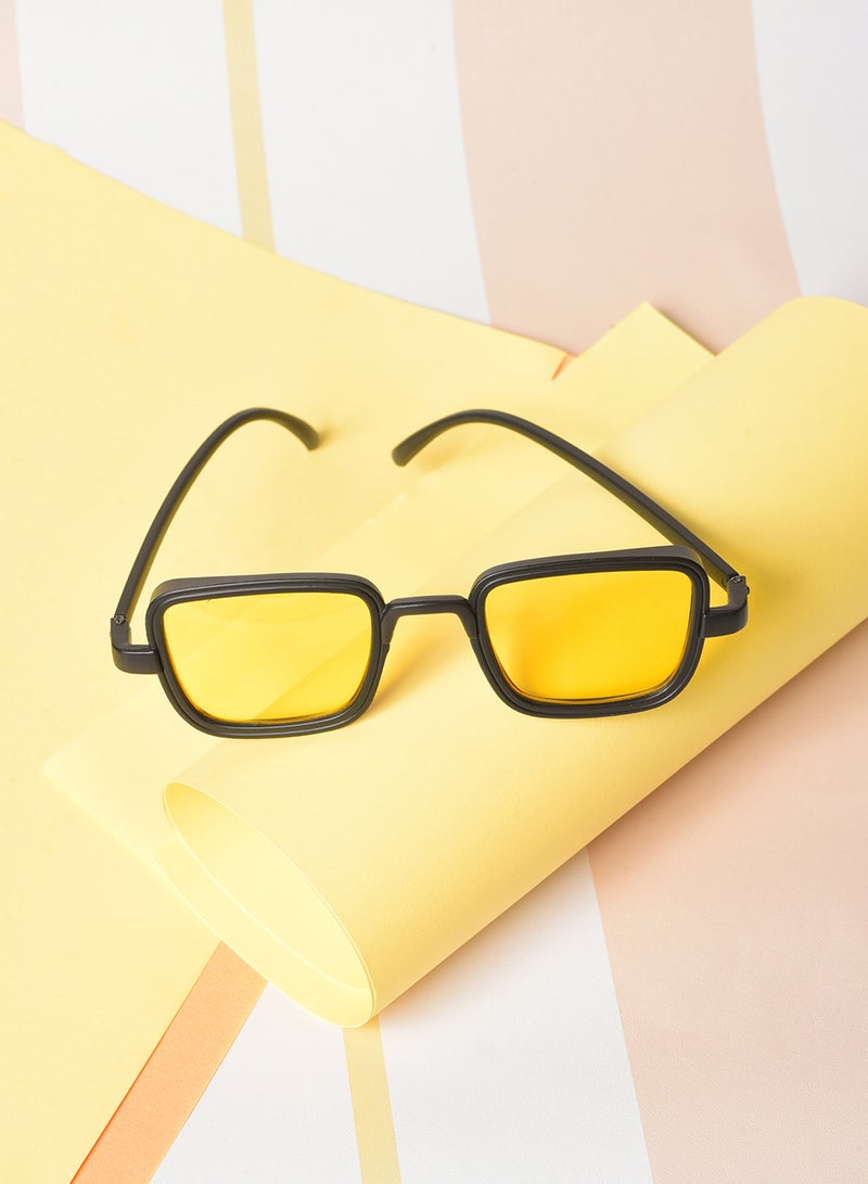 Haute Sauce Yellow Lens Black Wayfarer Sunglasses - Image 1