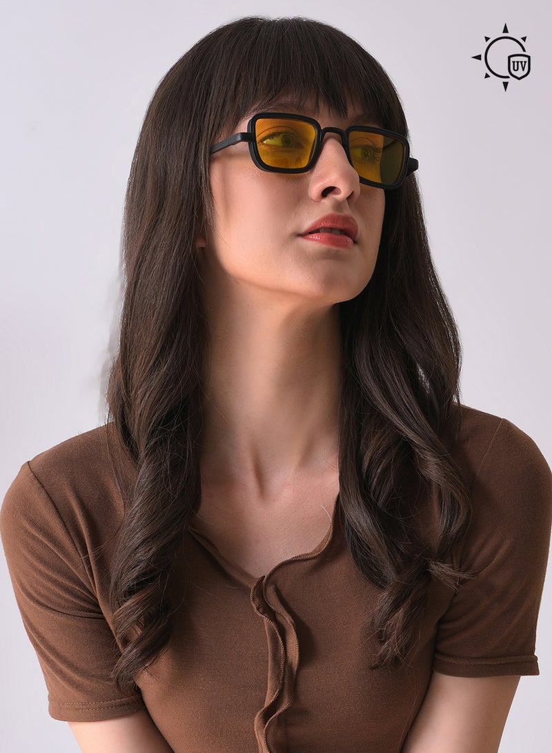 Haute Sauce Yellow Lens Black Wayfarer Sunglasses - Image 2