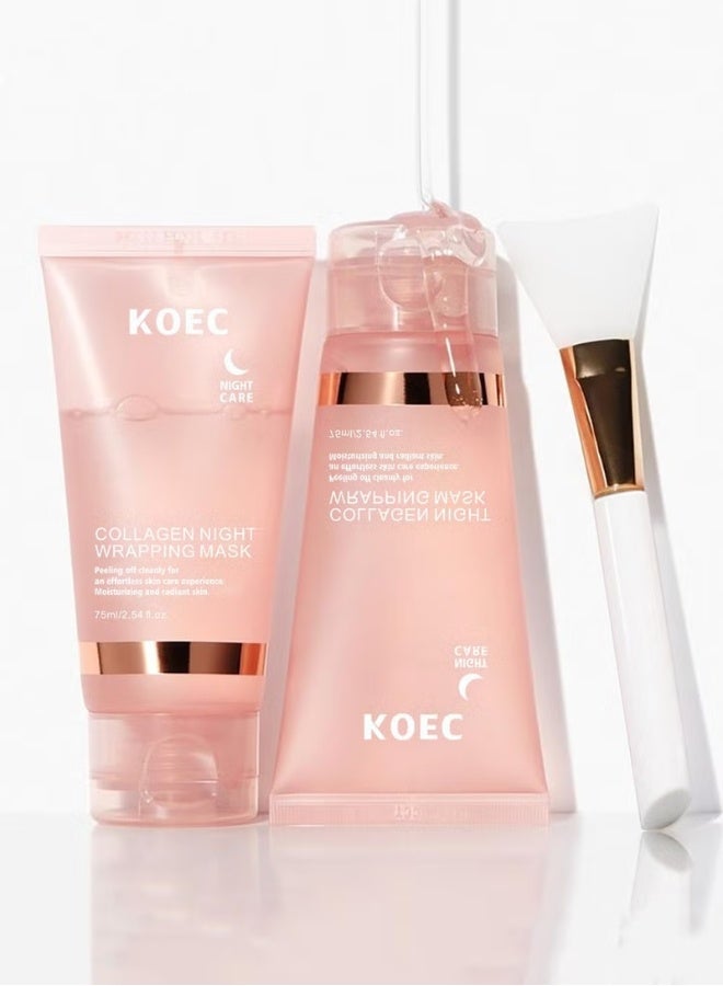 KOEC Collagen Night Wrapping Mask 75ml Deep Collagen Mask Overnight Collagen Face Mask Collagen Wrapping Mask Deep Nourishment Skin Overnight Face Mask Bio Collagen Face Serum Mask Collagen Night Wrapping Cream - Image 2