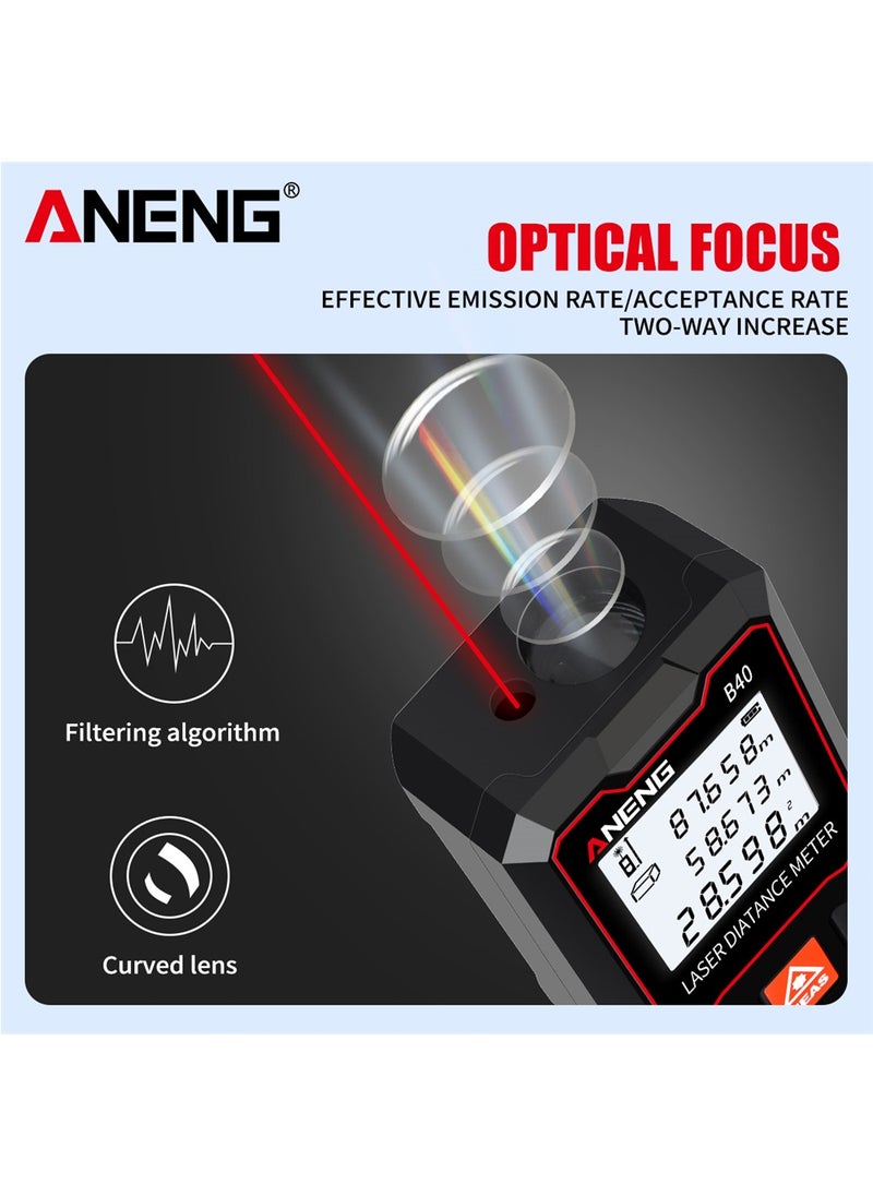 ANENG - 40m/60m/80m/100m Digital Laser Distance Meter with Bubble Level Handheld Laser Measure LCD Mini Range Finder Distance/Area/Volume/Pythagorean Measuring Tool Unit Switching - Image 1