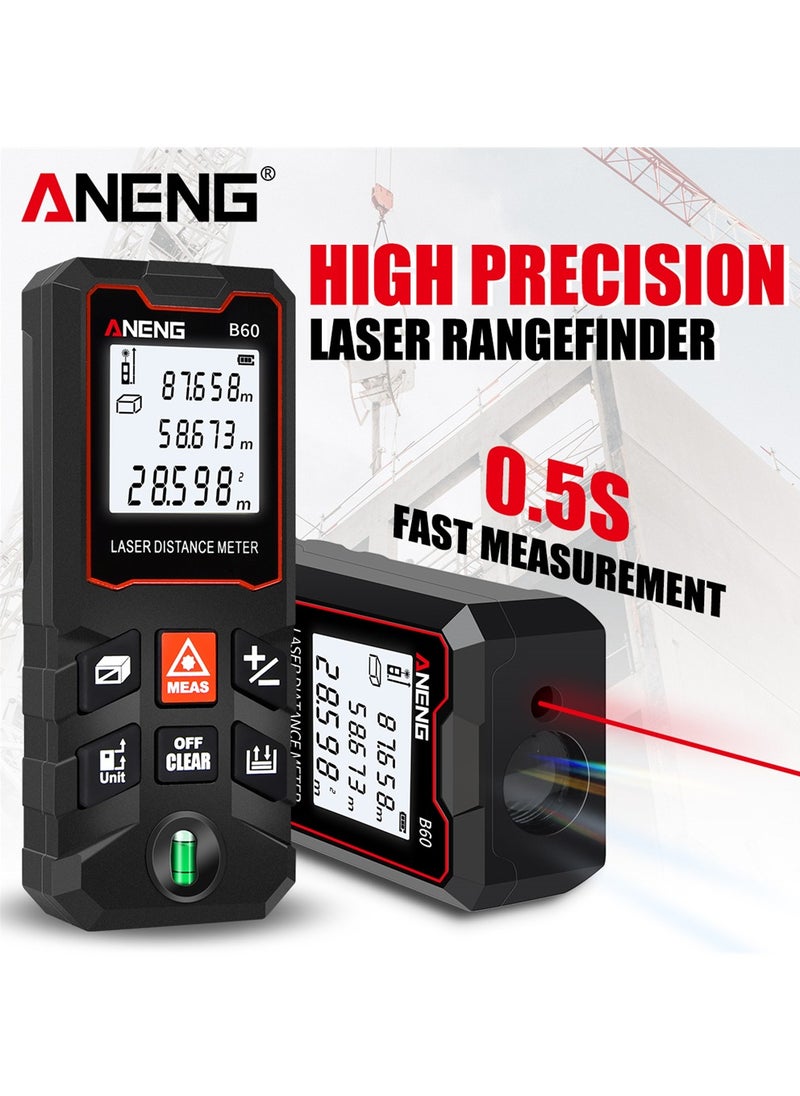 ANENG - 40m/60m/80m/100m Digital Laser Distance Meter with Bubble Level Handheld Laser Measure LCD Mini Range Finder Distance/Area/Volume/Pythagorean Measuring Tool Unit Switching - Image 1