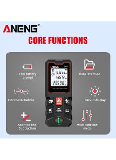 ANENG 40m/60m/80m/100m Digital Laser Distance Meter with Bubble Level Handheld Laser Measure LCD Mini Range Finder Distance/Area/Volume/Pythagorean Measuring Tool Unit Switching  - Image 2