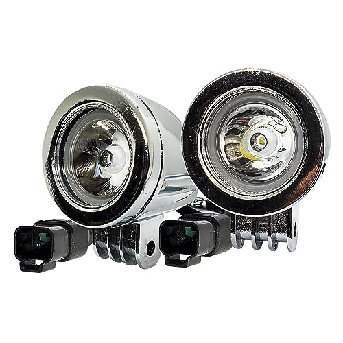OZ-USA Chrome 20w LED Lights Spot Beam Motorcycle Cruiser Fog Passing Lights 6500K - Image 4