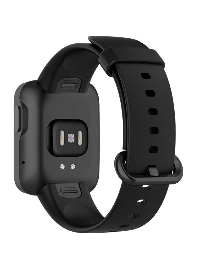 KMaxAI Compatible Silicone Strap For Xiaomi Redmi Watch 2, Replacement Wristband For Xiaomi Redmi Watch 2, Dopamine Lite 2, Fresh Style, Elegant Black - Image 3