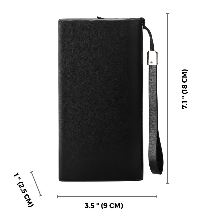 Elios Women PU Leather Long Zipper Phone Wallet and Card Organizer | Ladies Purse | Women Wallet (Classic, Black-2) - Image 3